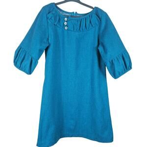 Bella Bliss Wool Blend Turquoise LIned Fall Winter Dress Girls 7 NWT